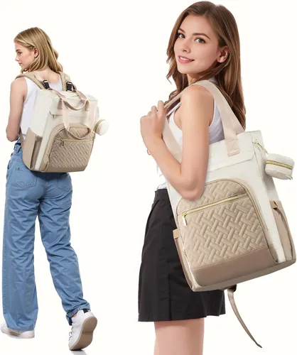 Miniatura 8 de LOVEVOOK Mochila para Pañales, Bolsa de Bebé Portátil de Gran Capacidad con Almohadilla Cambiadora de Pañales Plegable, Bolsas de Pañales para Bebé