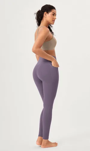 Miniatura 3 de ODODOS ODCLOUD - Paquete de 2 leggings suaves de cintura cruzada con bolsillos para mujer, pantalones de yoga cruzados de 2528 pulgadas