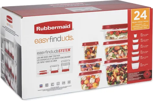 Miniatura 6 de Rubbermaid Juego de recipientes de almacenamiento de alimentos surtidos - Caja de: 1; Cantidad de cada paquete: 24; Cantidad total de artículos: 24