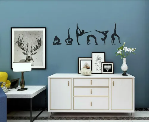 Miniatura 2 de Calcomanías de pared de gimnasia para niñas, arte de vinilo deportivo, arte de pared para habitación de los niños, decoración de pared para niñas