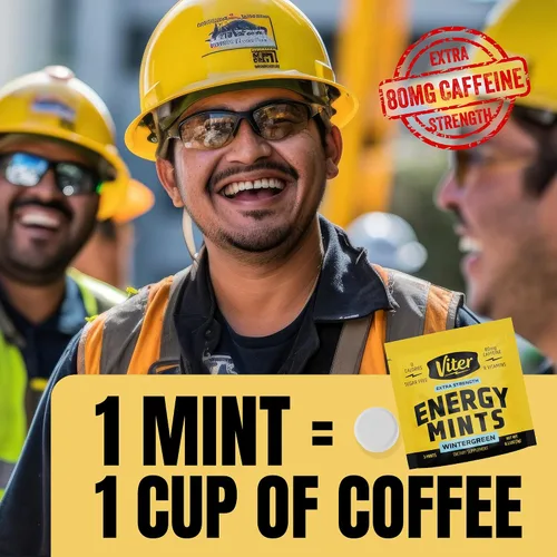 Miniatura 7 de Viter Energy Mentas de Cafeína 80mg de Fuerza Extra - 90 Piezas Cafeinadas con Vitaminas B. Menta Vegana Sin Azúcar. Potenciador de Enfoque