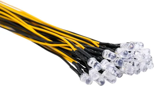 Miniatura 31 de 30 piezas de luces LED UV de 12 voltios, 3 mm, diodo emisor precableado, 20 cm, DC 12 V, lente transparente, luz LED ultravioleta, pequeñas lámparas