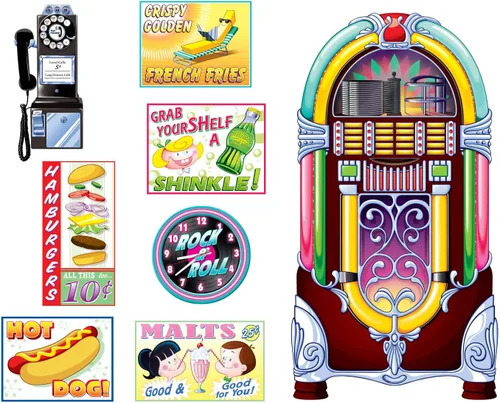 Soda Shop - Letreros y accesorios para jukebox (1 unidad) (8/paquete)