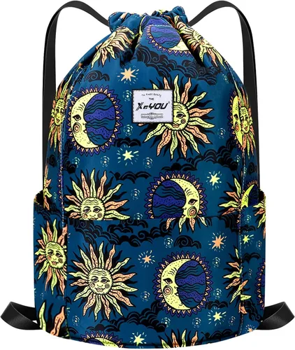 Xeyou - Mochila deportiva con cordón ajustable, ligera, para gimnasio, yoga y exterior, mochila casual tipo morral para mujeres y hombres