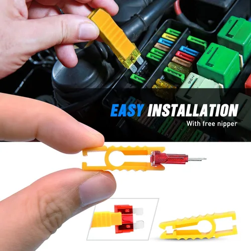 Miniatura 7 de Nilight - 50030R 120 piezas Fusibles de cuchilla estándar 5A/7.5A/10A/15A/20A/25A/30A AMP Juego surtido con 5 paquetes de portafusibles en línea