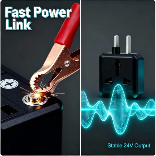 Miniatura 3 de 2 enchufes para encendedor de cigarrillos, 13.78 pulgadas, enchufe hembra de 12 V, cable de extensión con clips de cocodrilo, universal