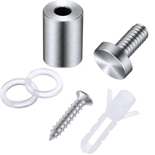 Miniatura 5 de Pelopy 8 Piezas Tornillos Separadores de Letreros Tornillos para Publicidad Acero Inoxidable Soportes Separadores de Pared Clavo de Vidrio Acrílico