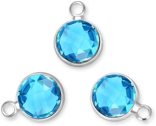 Miniatura 19 de Adabele Colgante de piedra natal de plata de grado A, 0.236 in, pequeño, 0.315 in y 0.394 in para aretes personalizados, pulseras, collares