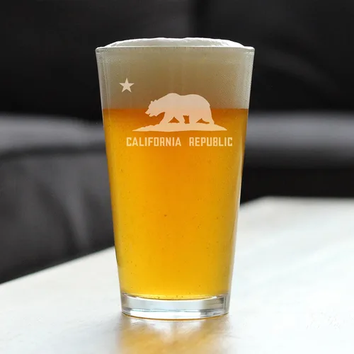 Miniatura 3 de Vaso de pinta personalizado con bandera de California para cerveza, decoración de beber con temática estatal y regalos para mujeres y hombres