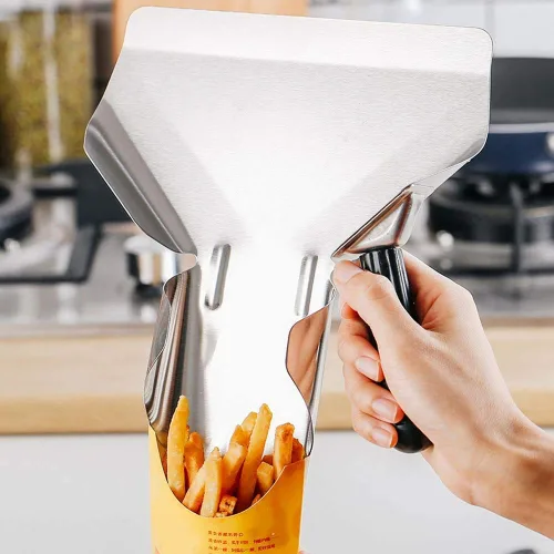 Miniatura 3 de MIZORLIE Cuchara de palomitas de maíz de acero inoxidable, herramienta de llenado fácil y rápido para bolsas y cajas, gran utilidad para aperitivos