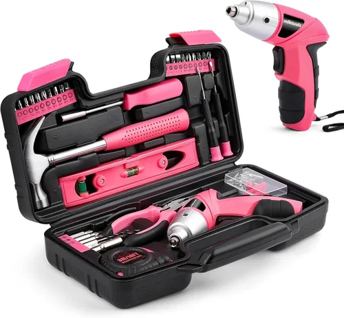 Juego de Destornillador Eléctrico de 112 Piezas, Kit de Herramientas para el Hogar con Destornillador Inalámbrico de Pequeña Potencia de 3.6V para