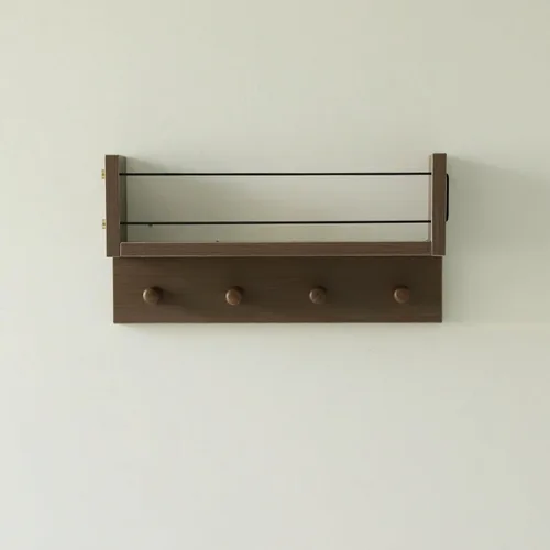 Miniatura 11 de Perchero de entrada, ganchos para abrigos, gancho de madera montado en la pared, los estantes montados en la pared son muy adecuados