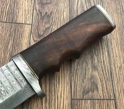 Miniatura 5 de RG-22 Cuchillo de caza hecho a mano de acero de Damasco de 13.5 pulgadas - Mango de madera exótica Marindi