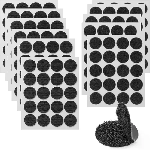 Art3d 40 juegos de puntos adhesivos de gancho y bucle, 1 pulgada x 1 pulgada. Círculo adhesivo de doble cara, resistente (redondo)