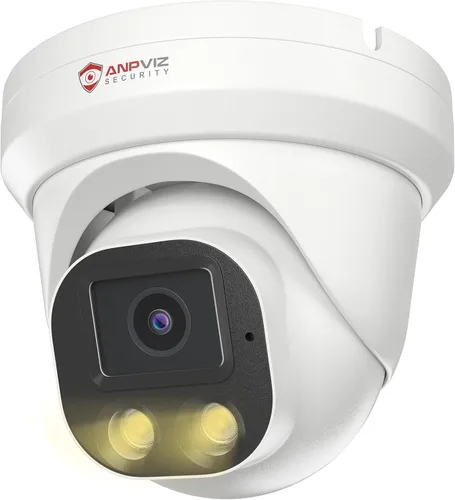 Cámara IP PoE Anpviz de 4MP, cámara de seguridad torreta IP para interiores y exteriores, detección de movimiento humano AI, visión nocturna de