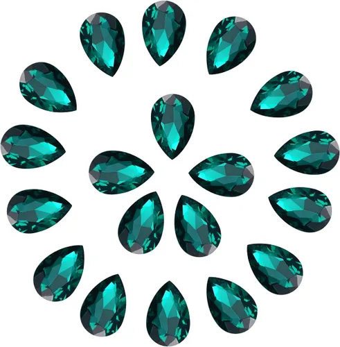 Miniatura 9 de Lágrima de cristal de 0.787 x 1.181 in con diamantes de imitación grandes para manualidades, fabricación de joyas, zapatos, cuentas de vidrio, 36