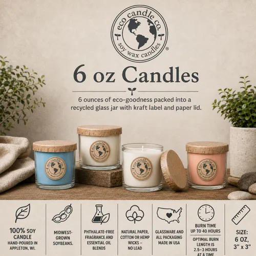 Miniatura 4 de Eco Candle Co. Vela Reciclada, Gardenia y Guayaba, 6 oz. – Aromas de Gardenia, Jazmín, Guayaba y Verdes Tropicales – 100% Cera de Soja, Sin Plomo