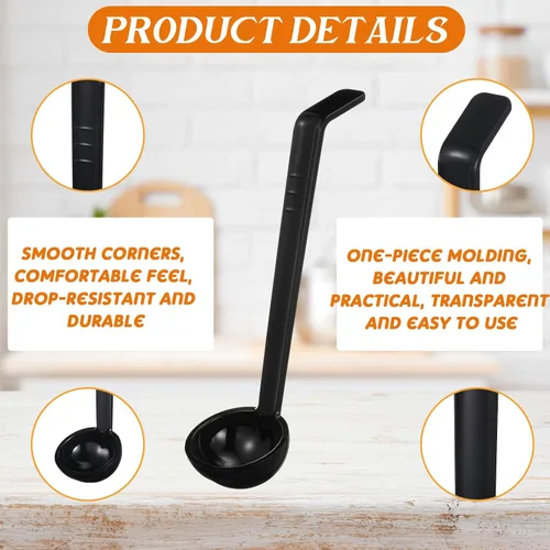 Miniatura 4 de Tioncy 10 cucharones pequeños de 1 onza de 7.1 pulgadas para servir salsa, sopa, aderezo, ponche, salsa, cóctel, jugos de frutas, cuchara