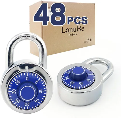 Miniatura 8 de LanuBe Candado combinado, 2 pulgadas de ancho, placa de esfera negra de 3 pulgadas de altura, 3 dígitos únicos, paquete de 1 código para casillero