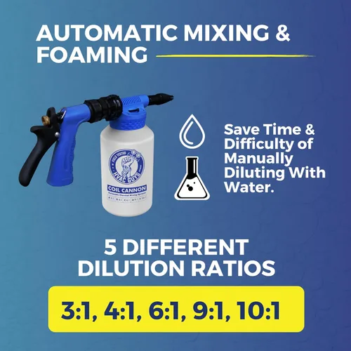 Miniatura 7 de HVAC Guys Cañón de bobina Pulverizador automático de mezcla de espuma de CA Compatible con todos los limpiadores y productos químicos 5
