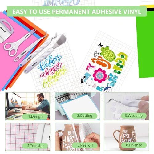 Miniatura 4 de HAWERSI Ultimate Accessories Bundle compatible con Joy Xtra, Makers y All Explore Air, kit de inicio de manualidades de 79 piezas con vinilo