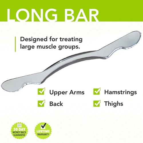 Miniatura 7 de Rascador muscular de acero inoxidable Gua Sha, herramienta de masaje para raspado, herramientas IASTM, gran herramienta de movilización de tejidos