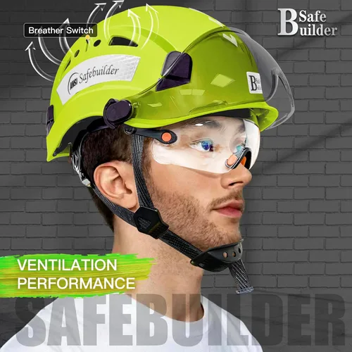 Miniatura 2 de SAFEBUILDER Casco de seguridad industrial con visera Casco duro ABS con visera Ventilación ajustable Casco de construcción Protección para la cabeza