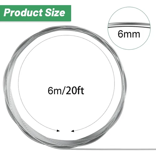 Miniatura 2 de Pelopy Alambre de aluminio de 1/4 de pulgada de diámetro, alambre de metal de 20 pies de armadura flexible para esculpir muñecas, joyería floral