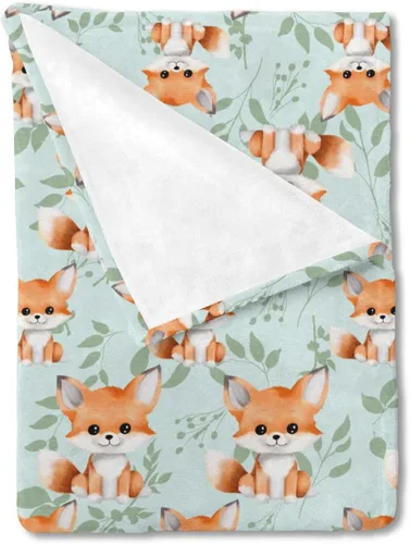 Miniatura 11 de Manta de bebé de animales lindos para niños y niñas, lindo oso, mapache, ciervo, conejo, erizo, manta retro de franela floral, manta de recepción