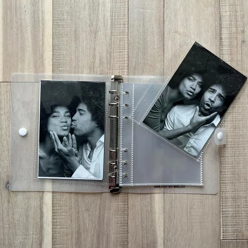Miniatura 38 de Álbum de fotos de cabina de fotos - Cuaderno con purpurina de 6 anillas, carpeta brillante con 20 fundas para fotos de 2x6 - Se adapta a 80 tiras