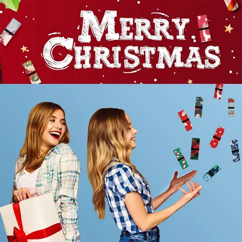 Miniatura 6 de BeeGreen Bolsas de comestibles reutilizables de Navidad con bolsa de almacenamiento con cremallera, paquete de 10 bolsas de compras reutilizables a