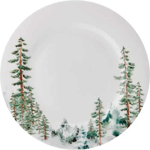 Miniatura 5 de Mikasa Watercolor Forest Bone China - Juego de vajilla ligera de 16 piezas resistente a las astillas, servicio para 4, color blanco