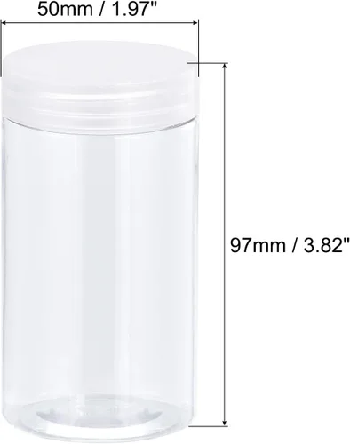 Miniatura 2 de uxcell Tarros redondos de plástico con tapa superior transparente de rosca, 5 onzas/5.1 fl oz, recipientes vacíos transparentes de boca ancha