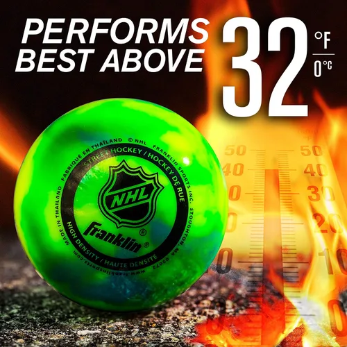 Miniatura 3 de Franklin Sports - Pelotas de hockey callejero NHL - Sin rebote para uso en exteriores y en patines - Tamaño oficial para hockey callejero juvenil