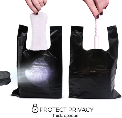 Miniatura 2 de Bolsas de eliminación personal, bolsas de servilletas sanitarias, bolsas de basura pequeñas, color negro, juego de 300