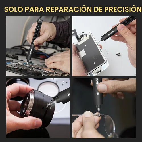 Miniatura 6 de Juego de destornilladores eléctricos de precisión de 3.7 V, mini destornillador eléctrico 76 en 1 con carga USB, kit de herramientas de reparación