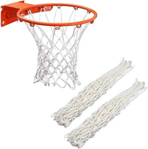 2 redes de baloncesto resistentes de repuesto para red de baloncesto estándar de 12 bucles para equipos de gimnasio en interiores y exteriores