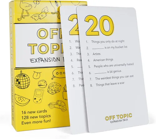 Miniatura 5 de OFF TOPIC Paquete de expansión de juego de fiesta para adultos, 128 nuevos temas para el divertido juego de mesa y cartas para la noche