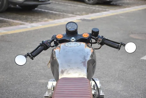 Miniatura 6 de 001-B Cafe Racer - Espejos plegables para motocicleta, retrovisor, color negro, para manillares de 7/8 pulgadas, compatibles con motos de calle