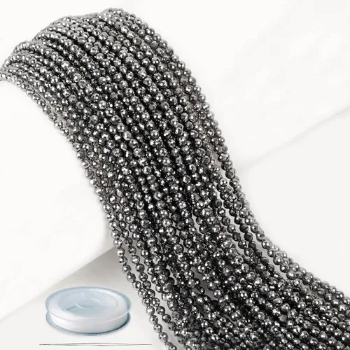 Miniatura 18 de AD Beads Cuentas naturales de piedras preciosas con corte de diamante micro facetado de 4 mm pequeñas y redondas para hacer collares y pulseras DIY