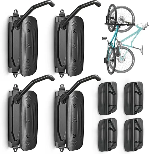 Miniatura 2 de monTEK Soporte giratorio de pared para bicicleta, perchas para bicicleta, soporte vertical para bicicletas que ahorra espacio, soporte