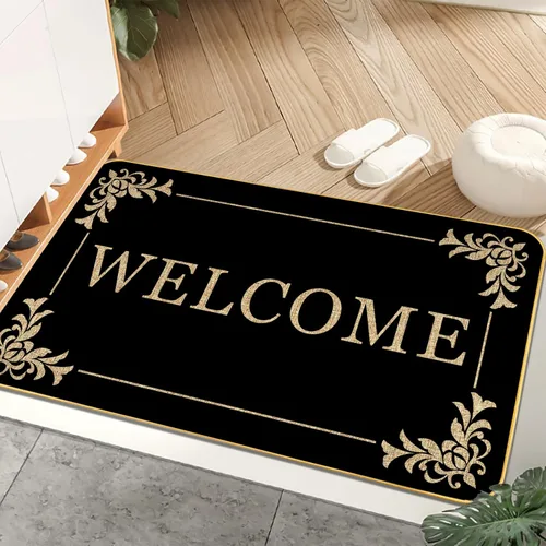 Miniatura 11 de AUSTAB Alfombras divertidas de bienvenida Por favor, quítese los zapatos Alfombra para entrada personalizada para interiores y exteriores Alfombra