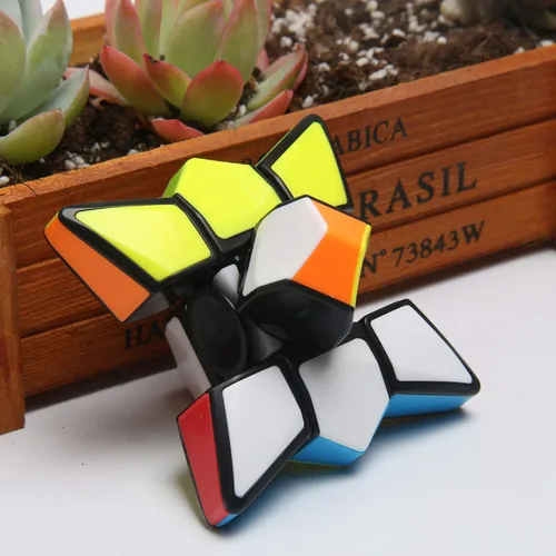 Miniatura 2 de AHYUAN Spinner Fidget Toy Magic Spinner Cube 1X3X3 Speed Cube 2.8 pulgadas, cubo de disquete sin calcomanías, rompecabezas giratorio 2 en 1