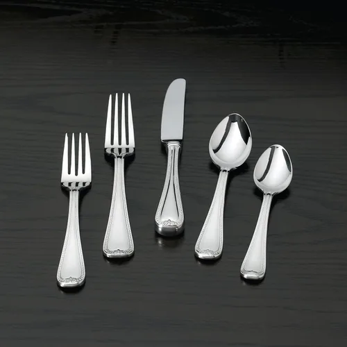 Miniatura 9 de Lenox Juego de cubiertos vintage Jewel de 20 piezas, acero inoxidable 18/10, apto para lavavajillas, cuchillos, cucharas y tenedores, utensilios