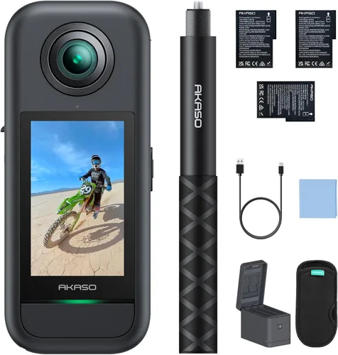 Miniatura 11 de AKASO Combo de creador de cámara de acción 360: video 360 de 5.7K con sensores de 1/2 pulgada de 48 MP, foto 360 de 72 MP, 360 supersuave, palo