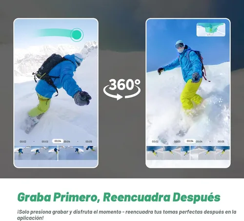Miniatura 8 de AKASO 360 Cámara de acción a prueba de condiciones climáticas 360° - Video 360 de 5.7K con sensores de 1/2 pulgada 48 MP, foto 360 de 72 MP