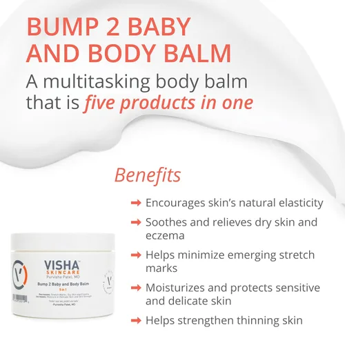 Miniatura 2 de Visha Skincare Bump 2 Baby Body Balm Alivia la piel seca y el eccema Previene las estrías Fortalece la piel Crema corporal para pieles