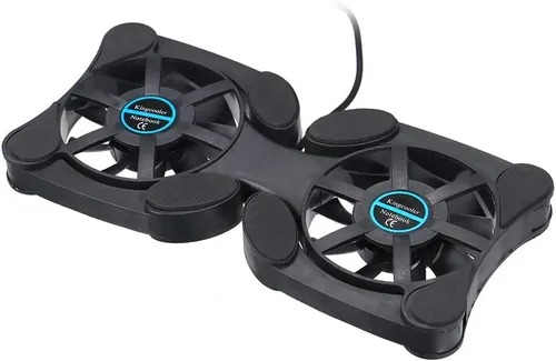 Miniatura 8 de QUZHI Mini portátil plegable plegable USB ventilador dual enfriador almohadilla de enfriamiento para PC portátil portátil 7