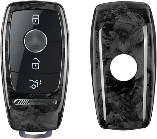 Miniatura 11 de Funda para llavero de fibra de carbono genuina para Mercedes-Benz 2019-2022 Clase C Clase G Clase 2017-2022 Clase E 2018-2021 S Class Smart Car