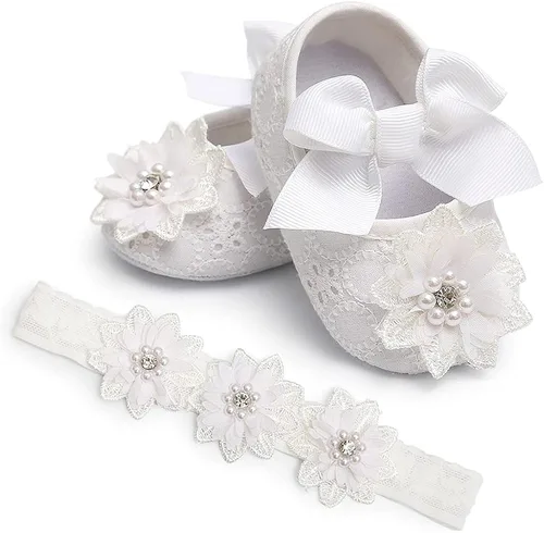 QWZban Zapatos deportivos de princesa con suela suave y lazo para bebé y niña, zapatos planos Mary Jane, para recién nacidos, ligeros, para bebés de